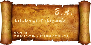 Balatonyi Antigoné névjegykártya